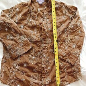 Women's Large - Brown lightweight button down